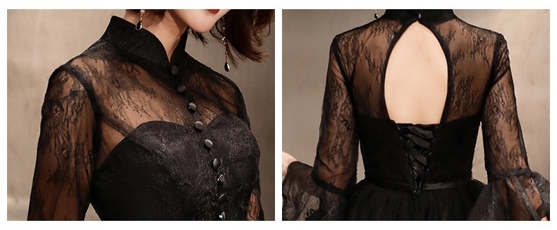 レディース ワンピース ドレス ロング 長袖 フリル袖 襟付き Aライン 背中開き シフォン フリル ウエストマーク 透け感 シースルー かわいい 大人可愛い きれいめ 上品 おしゃれ こなれ感