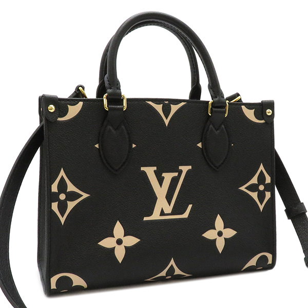 Qoo10] Louis Vuitton ブラックベージュ オンザゴー PM M4