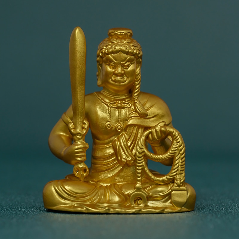 手作 不動明王 菩薩像 金色の富と勇気の守護者ビジネス空間で成功を引き寄せ邪気を払う存在 手作 不動明王 菩薩像 金色の富と勇気の守護者ビジネス空間で成功を引き寄せ邪気を払う存在