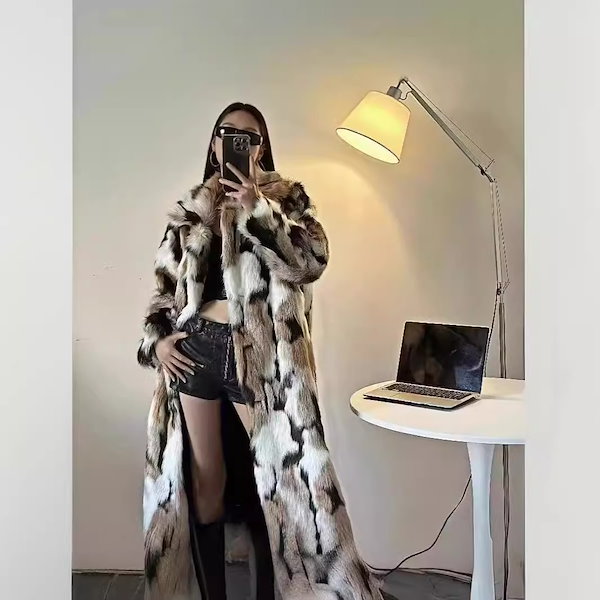 Qoo10] 欧美風 ロングファーコート フリース 豹