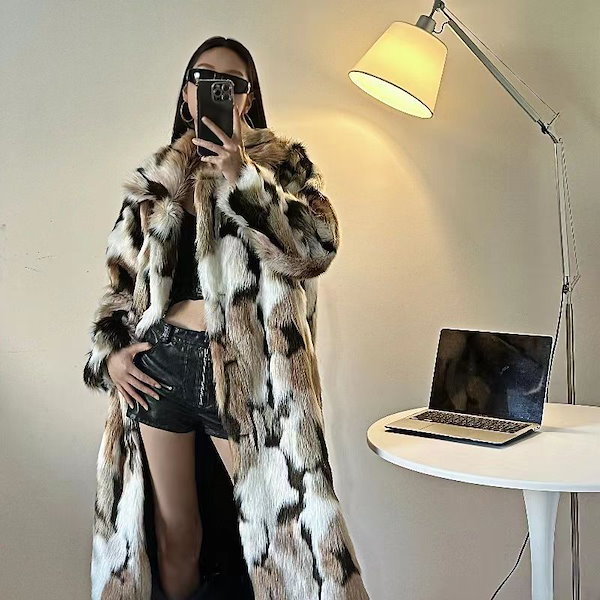 Qoo10] 欧美風 ロングファーコート フリース 豹
