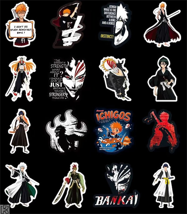 Qoo10] ステッカー 50枚 シール ブリーチ 黒