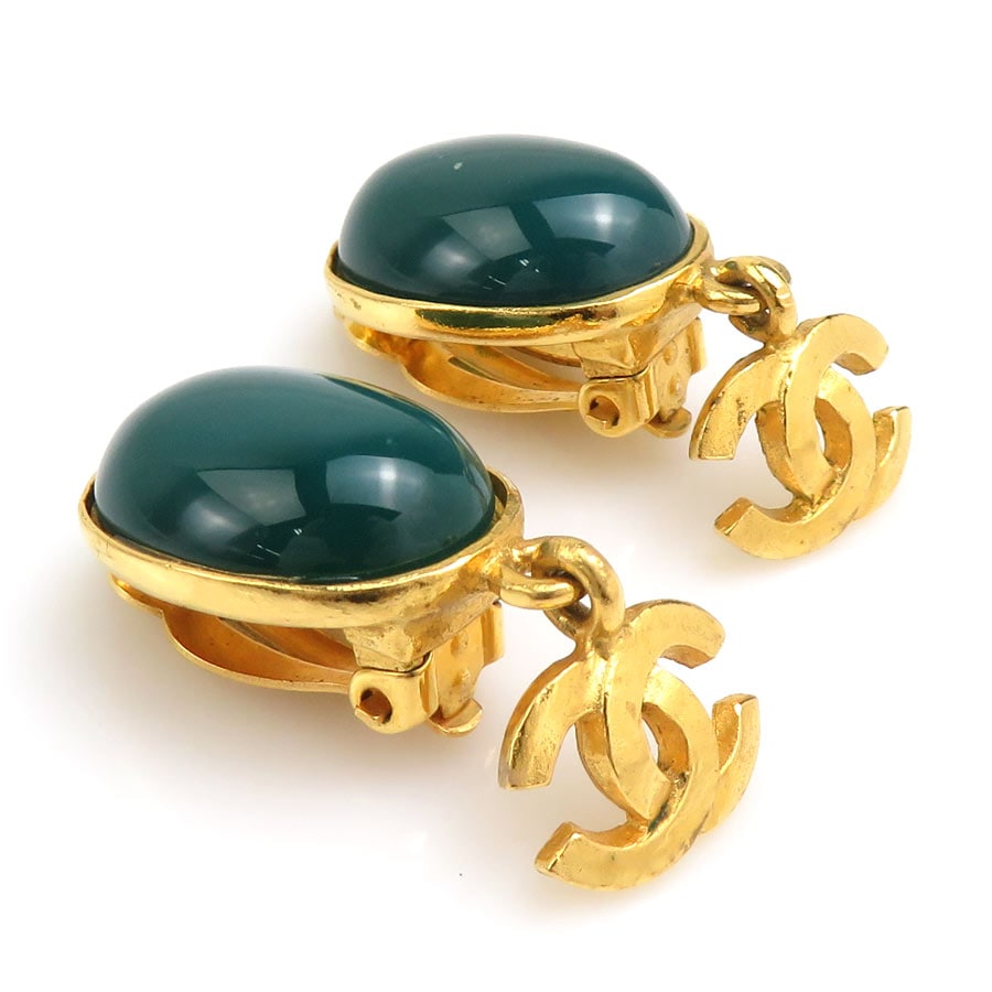 シャネル CHANEL イヤリング ココマーク メタル/ストーン ゴールド/グリーン レディース e60564a シャネル CHANEL イヤリング ココマーク メタル/ストーン ゴールド/グリーン レディース e60564a