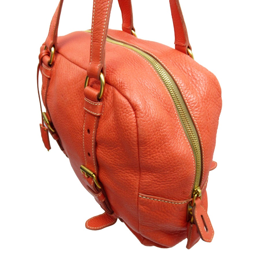 プラダ PRADA ショルダーバッグ レザー オレンジ ゴールド