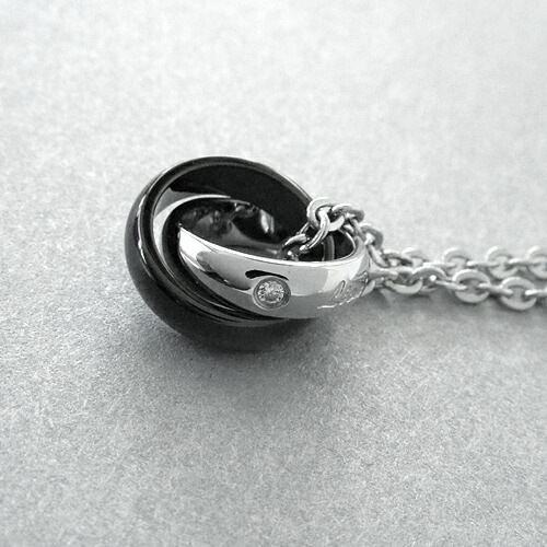 LH-1 ステンレス ダブルリングネックレス (ブラック) 04N124SM ネックレス メンズ ブランド プレゼント 誕生日 [メ