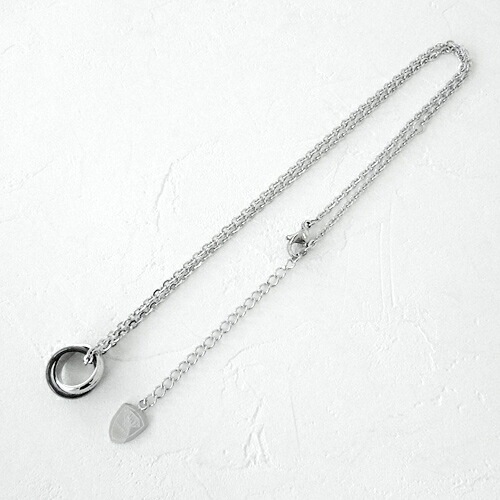 LH-1 ステンレス ダブルリングネックレス (ブラック) 04N124SM ネックレス メンズ ブランド プレゼント 誕生日 [メ