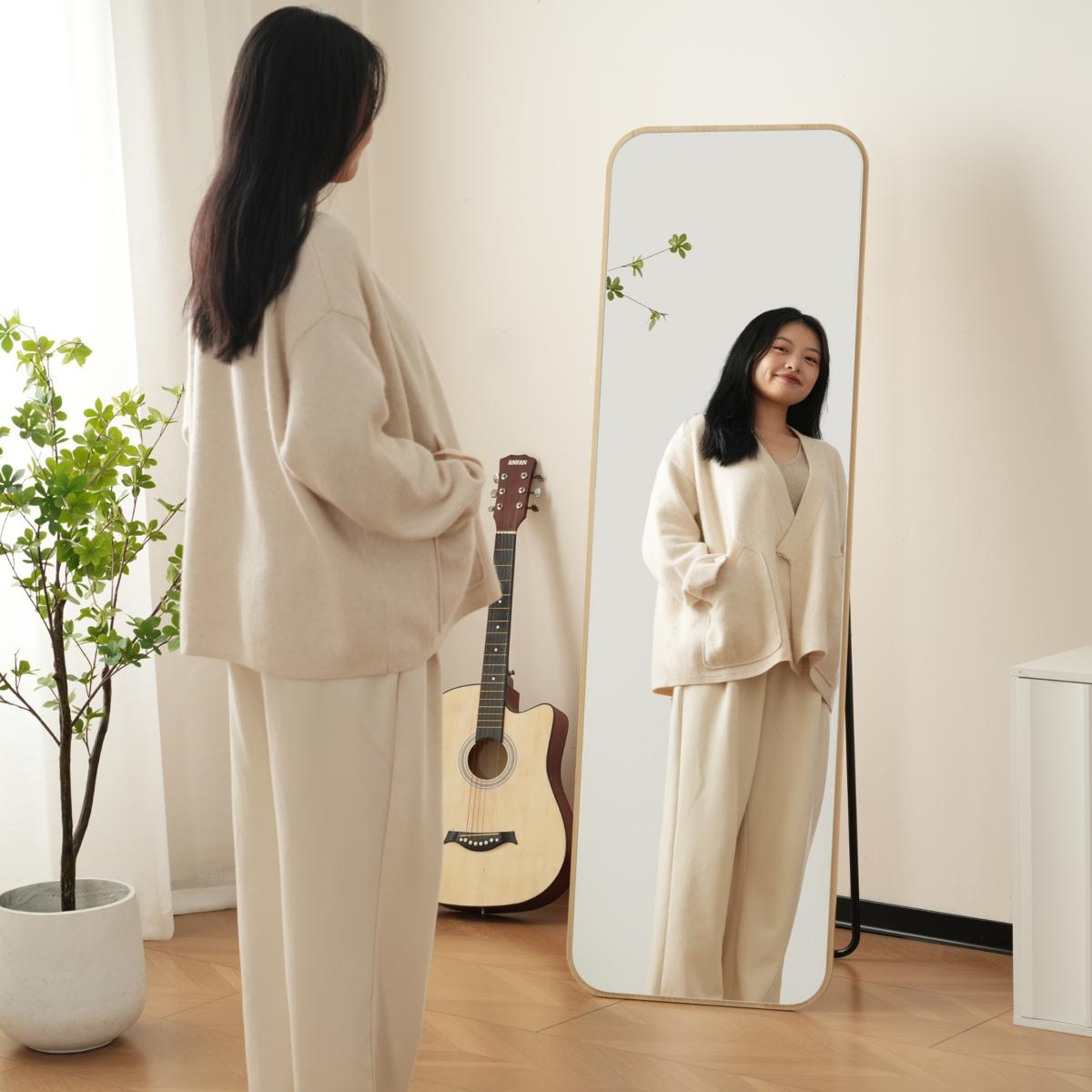 全身鏡 丸角フレーム 姿見鏡 北欧 木目調 スタンドミラー 壁掛けミラー 立てかけ 姿見 鏡 ミラー おしゃれ 飛散防止 160*50CM ナチュラル 全身鏡 丸角フレーム 姿見鏡 北欧 木目調 スタンドミラー 壁掛けミラー 立てかけ 姿見 鏡 ミラー おしゃれ 飛散防止 160*50CM ナチュラル