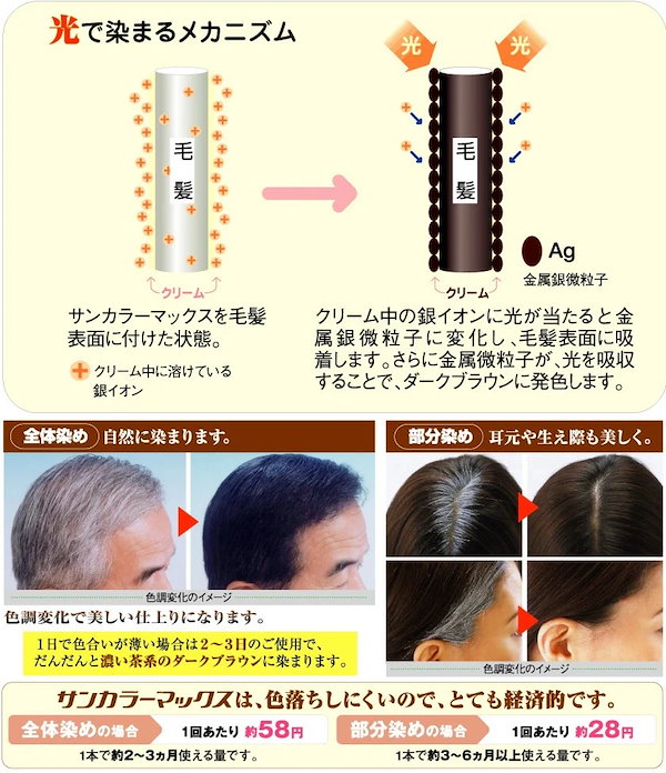 サンカラーマックス メンズ 75g 3個セット 男性用 専用くし付き 白髪染め