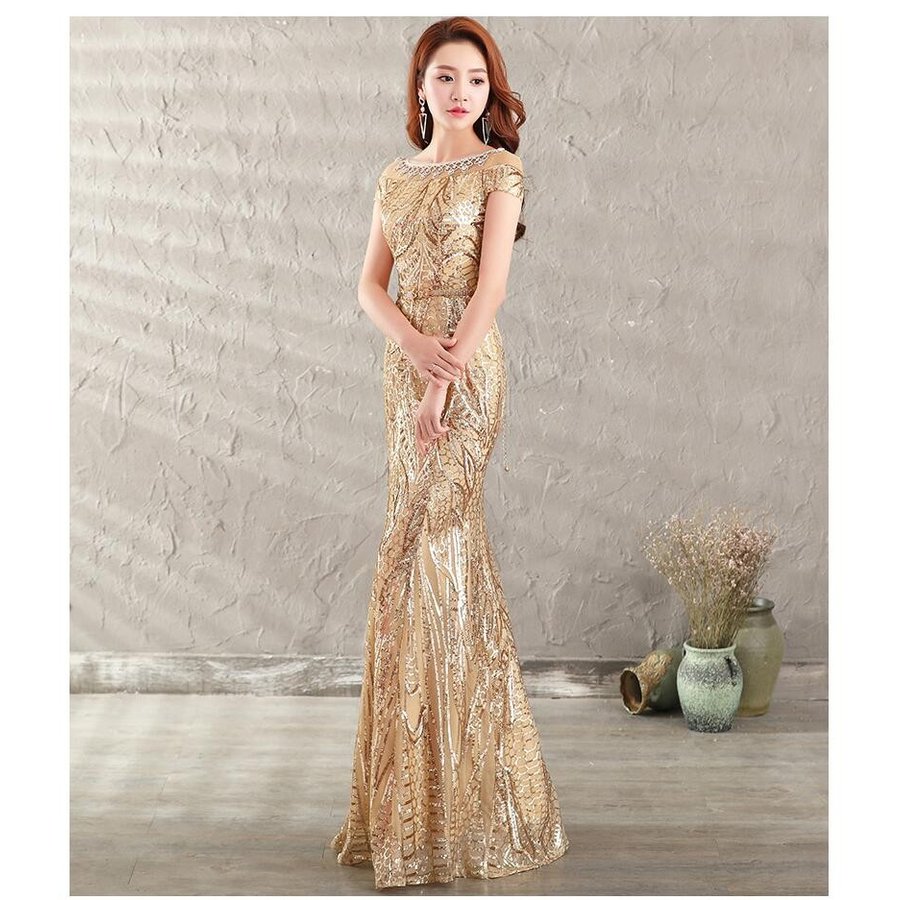 マーメイドドレスキャバドレス パーティードレス ロングドレス 結婚式 二次会 衣装 舞台 披露宴 演