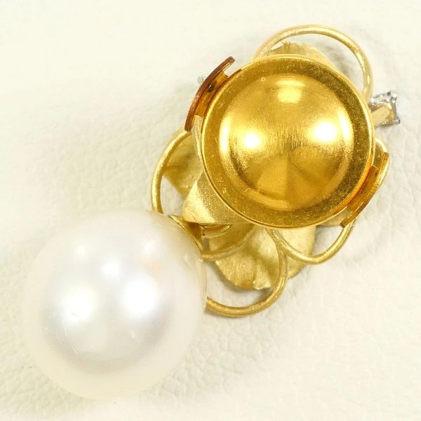 PT900 プラチナ 合金 ピンブローチ パール (真珠) ダイヤ 0.04 中古