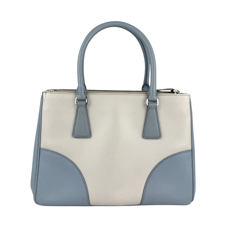 プラダ PRADA ハンドバッグ ショルダーバッグ レザー オフホワイト/ライトブルー シルバー レディース z5405