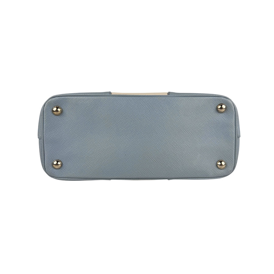 プラダ PRADA ハンドバッグ ショルダーバッグ レザー オフホワイト/ライトブルー シルバー レディース z5405