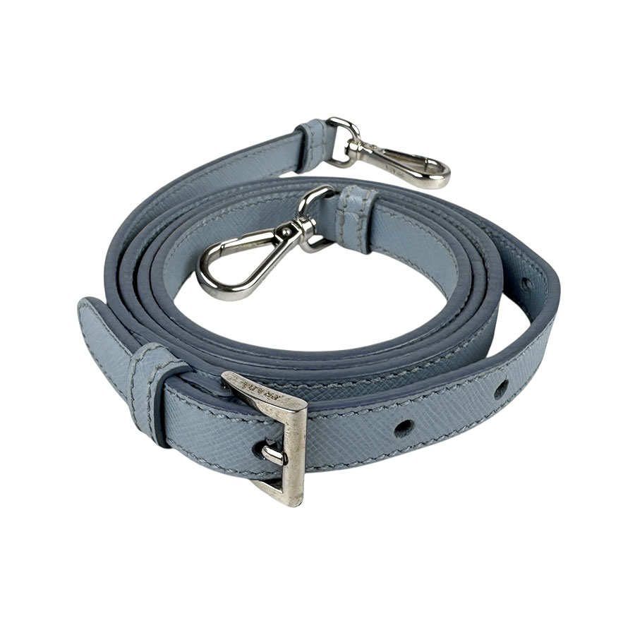 プラダ PRADA ハンドバッグ ショルダーバッグ レザー オフホワイト/ライトブルー シルバー レディース z5405