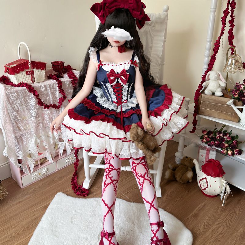 ロリータドレスロリータのデザイン洋装キャミソールワンピース女パーティードレス ロリータドレスロリータのデザイン洋装キャミソールワンピース女パーティードレス