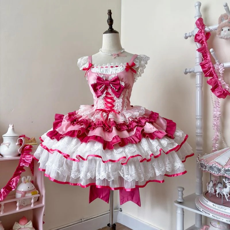 ロリータドレスロリータのデザイン洋装キャミソールワンピース女パーティードレス ロリータドレスロリータのデザイン洋装キャミソールワンピース女パーティードレス