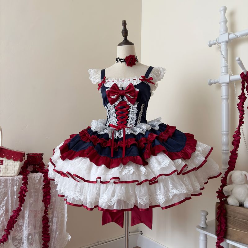 ロリータドレスロリータのデザイン洋装キャミソールワンピース女パーティードレス ロリータドレスロリータのデザイン洋装キャミソールワンピース女パーティードレス