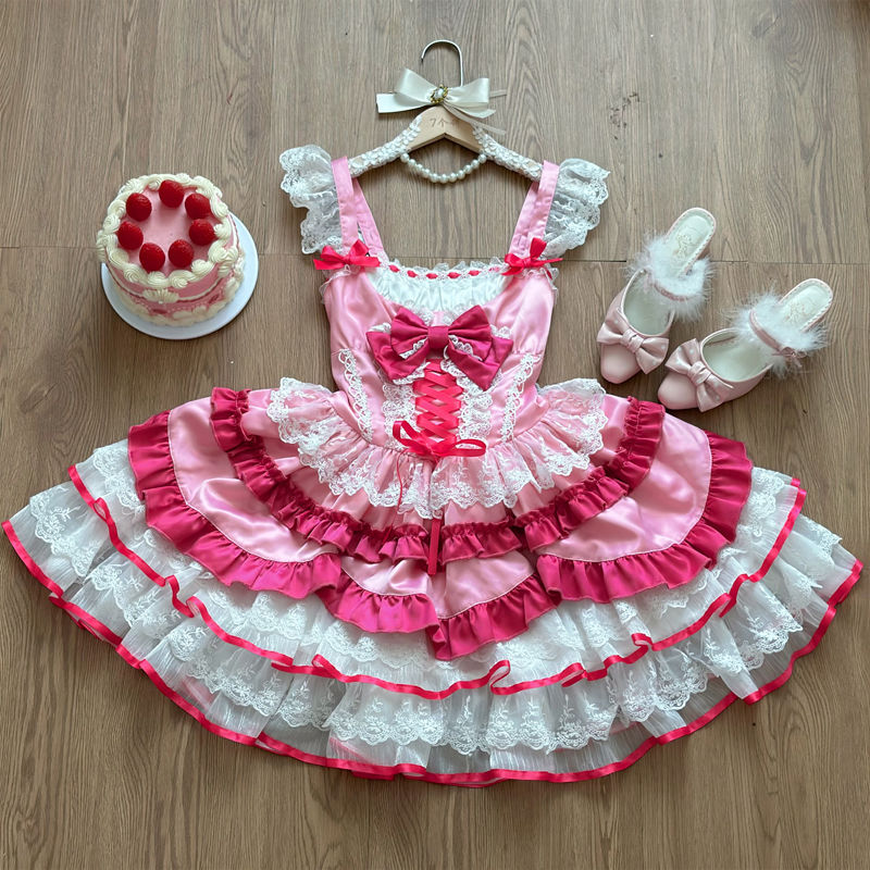 ロリータドレスロリータのデザイン洋装キャミソールワンピース女パーティードレス ロリータドレスロリータのデザイン洋装キャミソールワンピース女パーティードレス