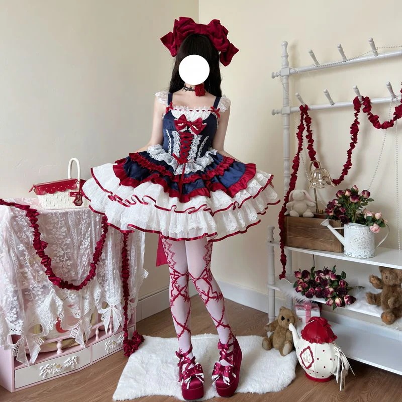 ロリータドレスロリータのデザイン洋装キャミソールワンピース女パーティードレス ロリータドレスロリータのデザイン洋装キャミソールワンピース女パーティードレス