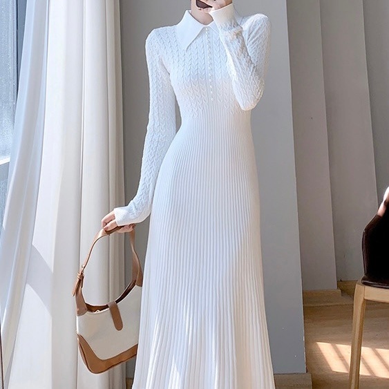 ワンピース 韓国 オルチャン フレアニットワンピース フレア パール付き レトロ ニットワンピース ニットワンピ タイトワンピース デザインワンピース ワンピ ロング ロング丈 ボタン 袖あり 長袖 ワンピース 韓国 オルチャン フレアニットワンピース フレア パール付き レトロ ニットワンピース ニットワンピ タイトワンピース デザインワンピース ワンピ ロング ロング丈 ボタン 袖あり 長袖