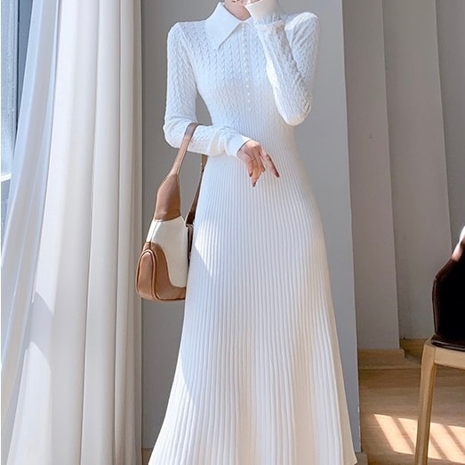 ワンピース 韓国 オルチャン フレアニットワンピース フレア パール付き レトロ ニットワンピース ニットワンピ タイトワンピース デザインワンピース ワンピ ロング ロング丈 ボタン 袖あり 長袖 ワンピース 韓国 オルチャン フレアニットワンピース フレア パール付き レトロ ニットワンピース ニットワンピ タイトワンピース デザインワンピース ワンピ ロング ロング丈 ボタン 袖あり 長袖