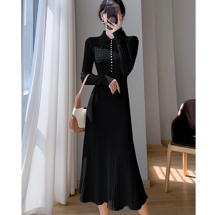 ワンピース 韓国 オルチャン フレアニットワンピース フレア パール付き レトロ ニットワンピース ニットワンピ タイトワンピース デザインワンピース ワンピ ロング ロング丈 ボタン 袖あり 長袖 ワンピース 韓国 オルチャン フレアニットワンピース フレア パール付き レトロ ニットワンピース ニットワンピ タイトワンピース デザインワンピース ワンピ ロング ロング丈 ボタン 袖あり 長袖