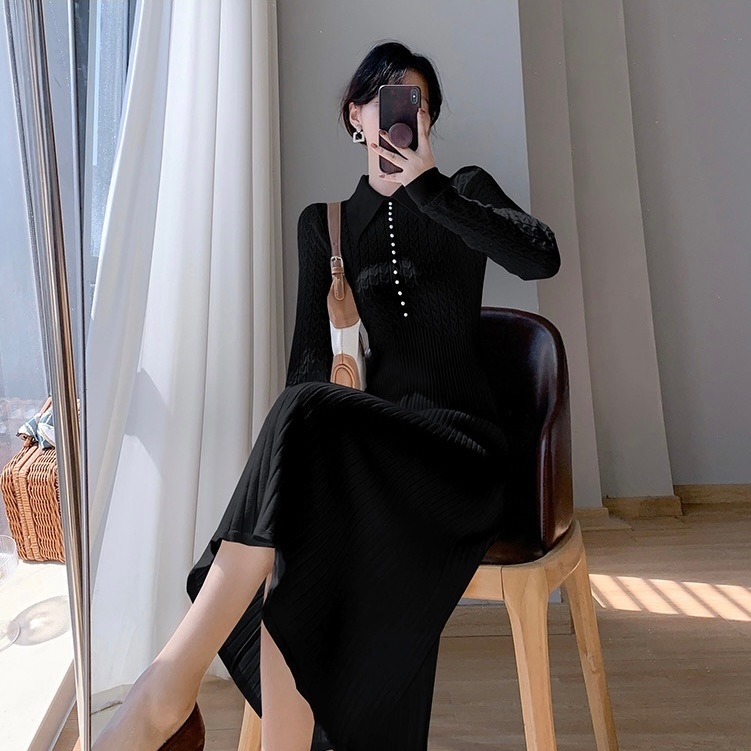ワンピース 韓国 オルチャン フレアニットワンピース フレア パール付き レトロ ニットワンピース ニットワンピ タイトワンピース デザインワンピース ワンピ ロング ロング丈 ボタン 袖あり 長袖 ワンピース 韓国 オルチャン フレアニットワンピース フレア パール付き レトロ ニットワンピース ニットワンピ タイトワンピース デザインワンピース ワンピ ロング ロング丈 ボタン 袖あり 長袖