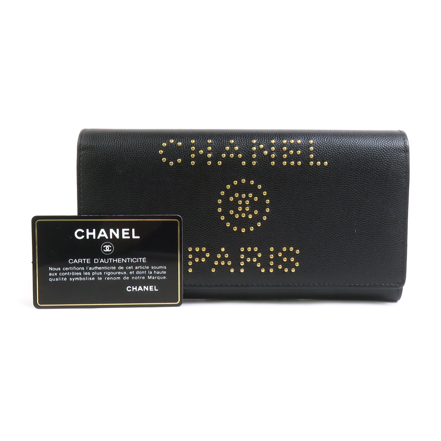 シャネル CHANEL 長財布 ドーヴィル キャビアスキンレザー ブラック レディース A80053 90056a シャネル CHANEL 長財布 ドーヴィル キャビアスキンレザー ブラック レディース A80053 90056a