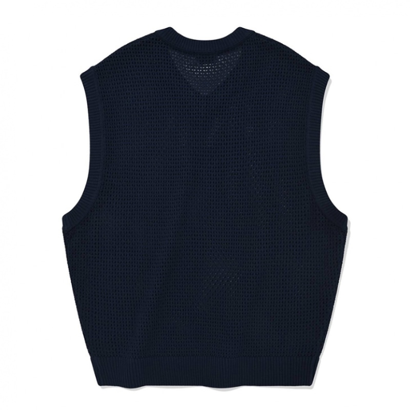 COVERNAT クロシェニットベストネイビー