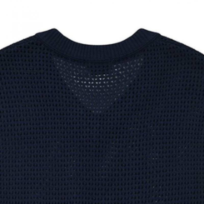 COVERNAT クロシェニットベストネイビー