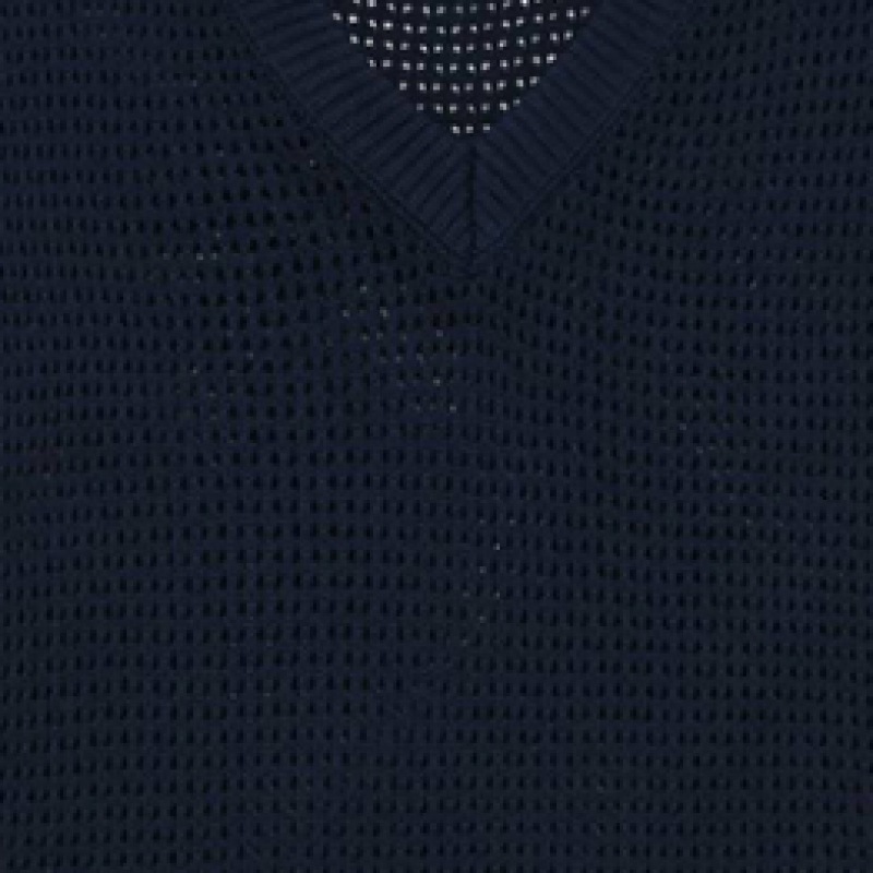 COVERNAT クロシェニットベストネイビー