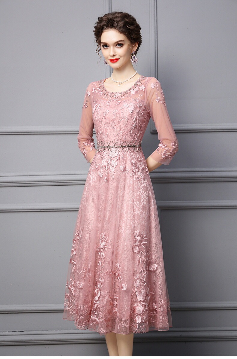 『目玉新商品』エレガント レディースドレス パーティードレス 無地 高級 ２色 フォーマル イブニングドレス 結婚式 お呼ばれ 披露宴 発表会 着痩せ aライン ファスナー チュールスカート ミモレ丈