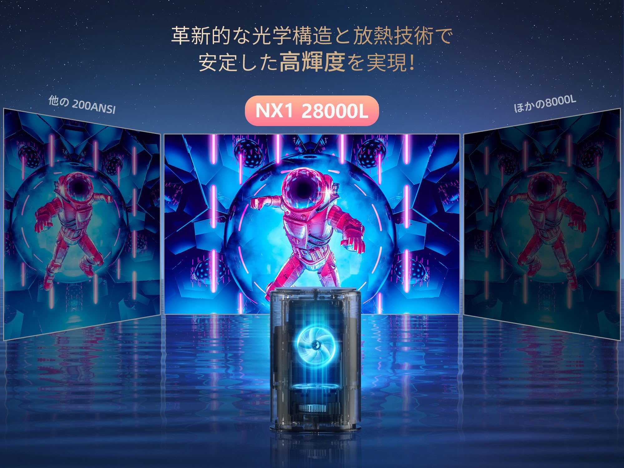 家庭用 小型プロジェクター 4K対応 スピーカー 静音 日本語取扱説明書