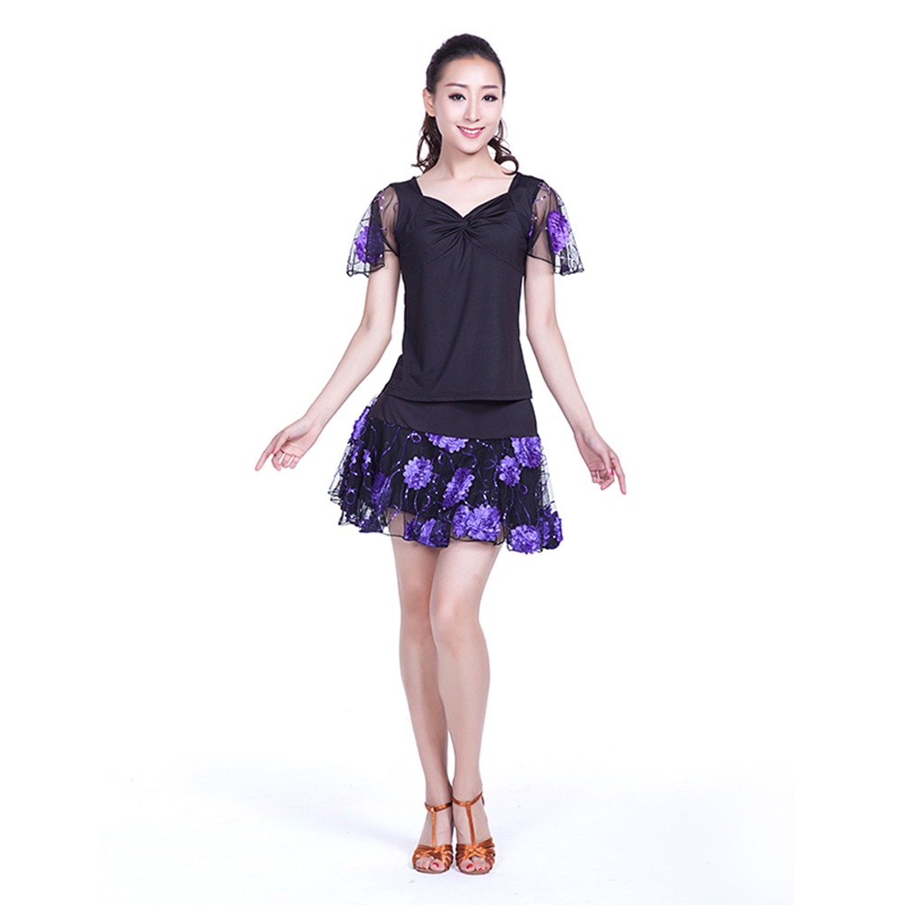 社交ダンス モダンドレス トップス スカート 上下セット 2点セット ダンス衣装 豪華 ステージ衣装 インターナショナルダンス パーティー舞台衣装 練習着 ダンス スカート ロング スカートタンゴ服