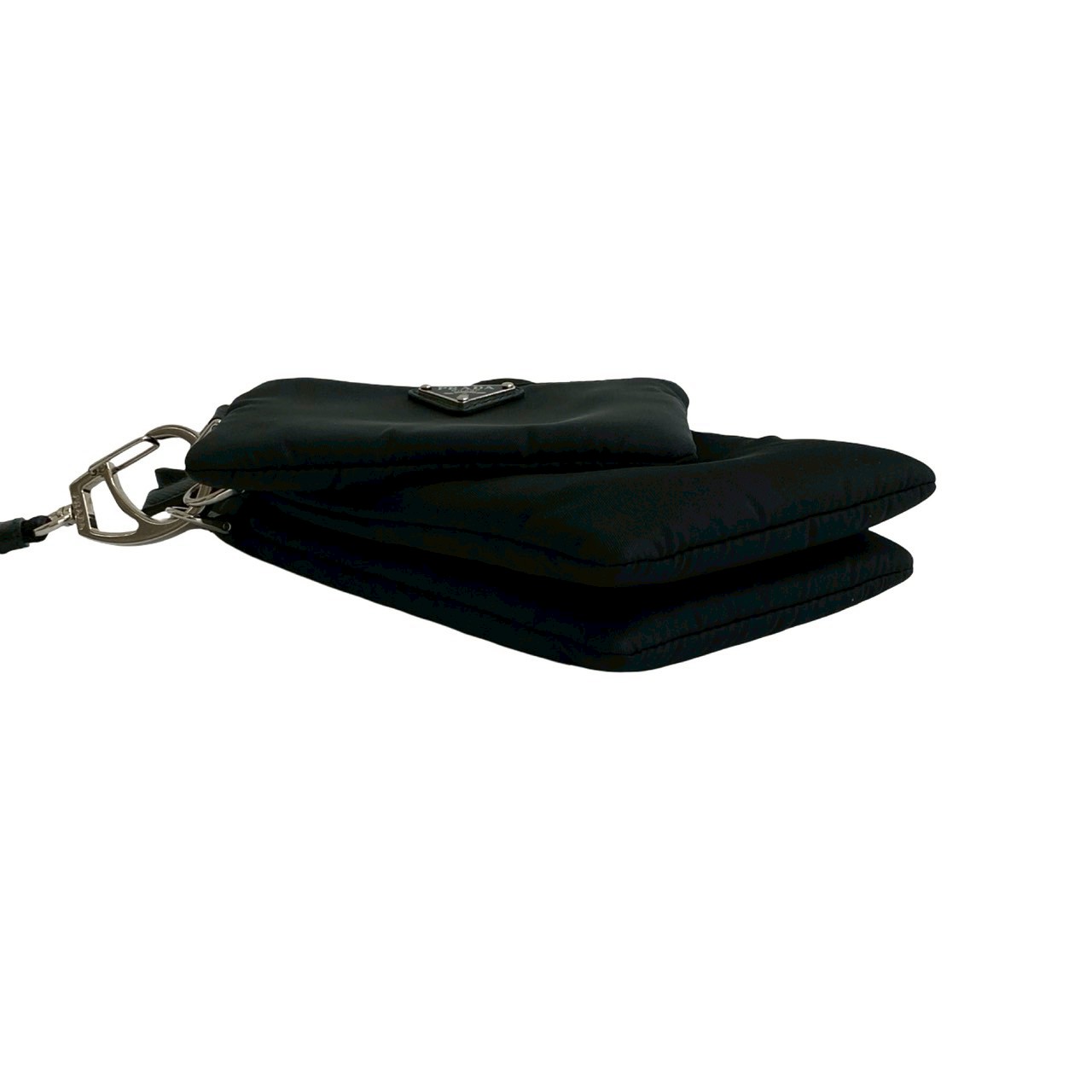 Re-Nylon 三角ロゴ 金具ポーチ ナイロン ブラック 20924 Re-Nylon 三角ロゴ 金具ポーチ ナイロン ブラック 20924