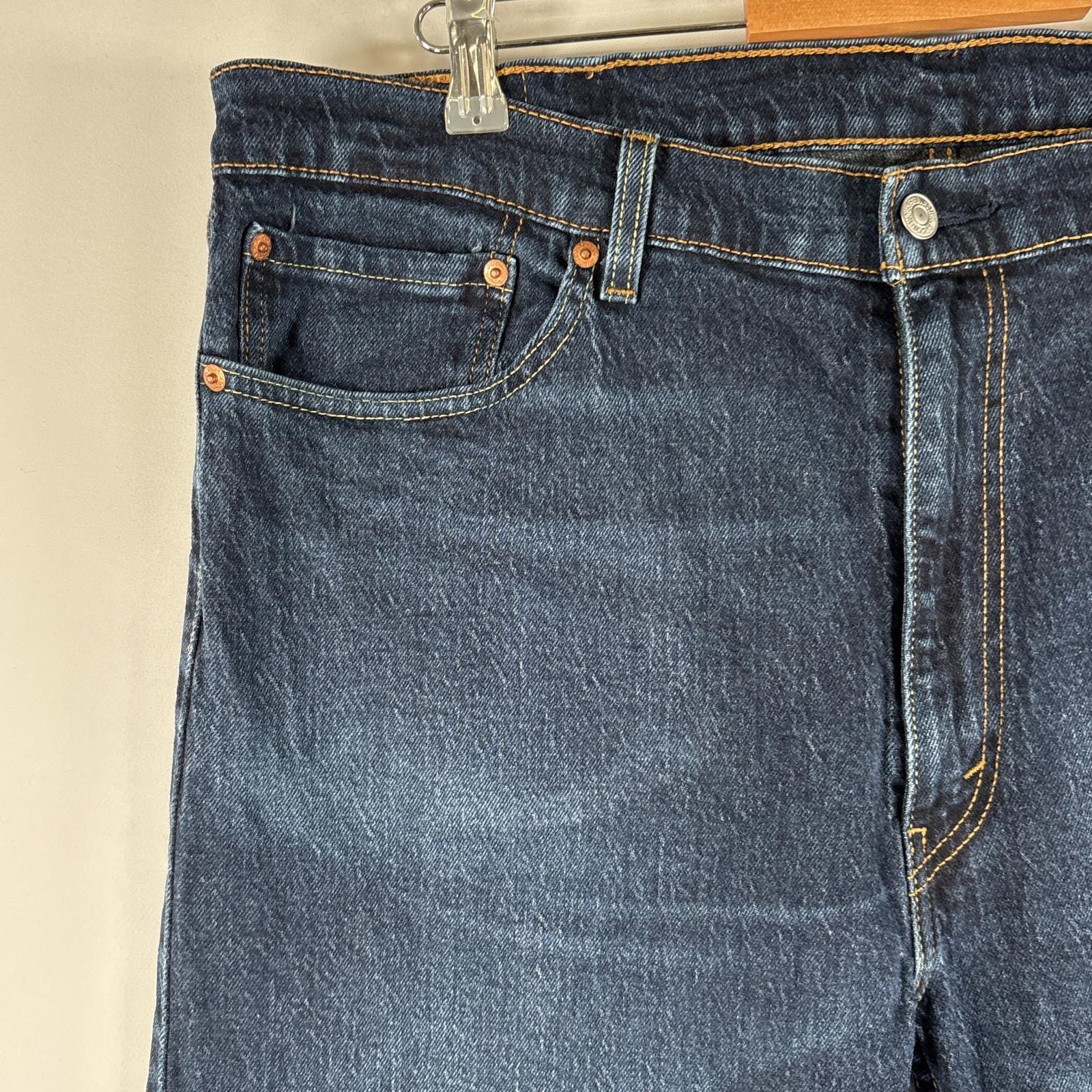 古着 デニムパンツ 505 ストレート ジーパン ジップフライ ストレッチ 大きいサイズ w40 L32 ブルー メンズ