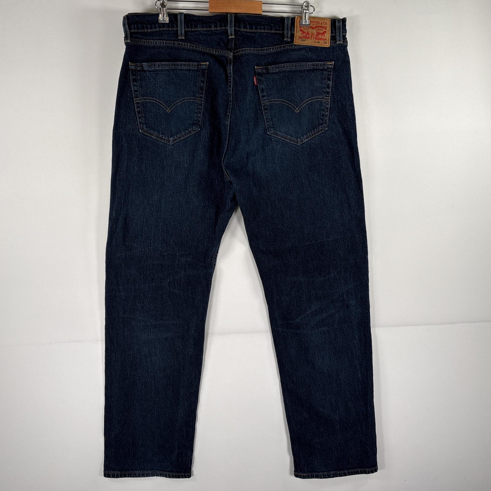 古着 デニムパンツ 505 ストレート ジーパン ジップフライ ストレッチ 大きいサイズ w40 L32 ブルー メンズ