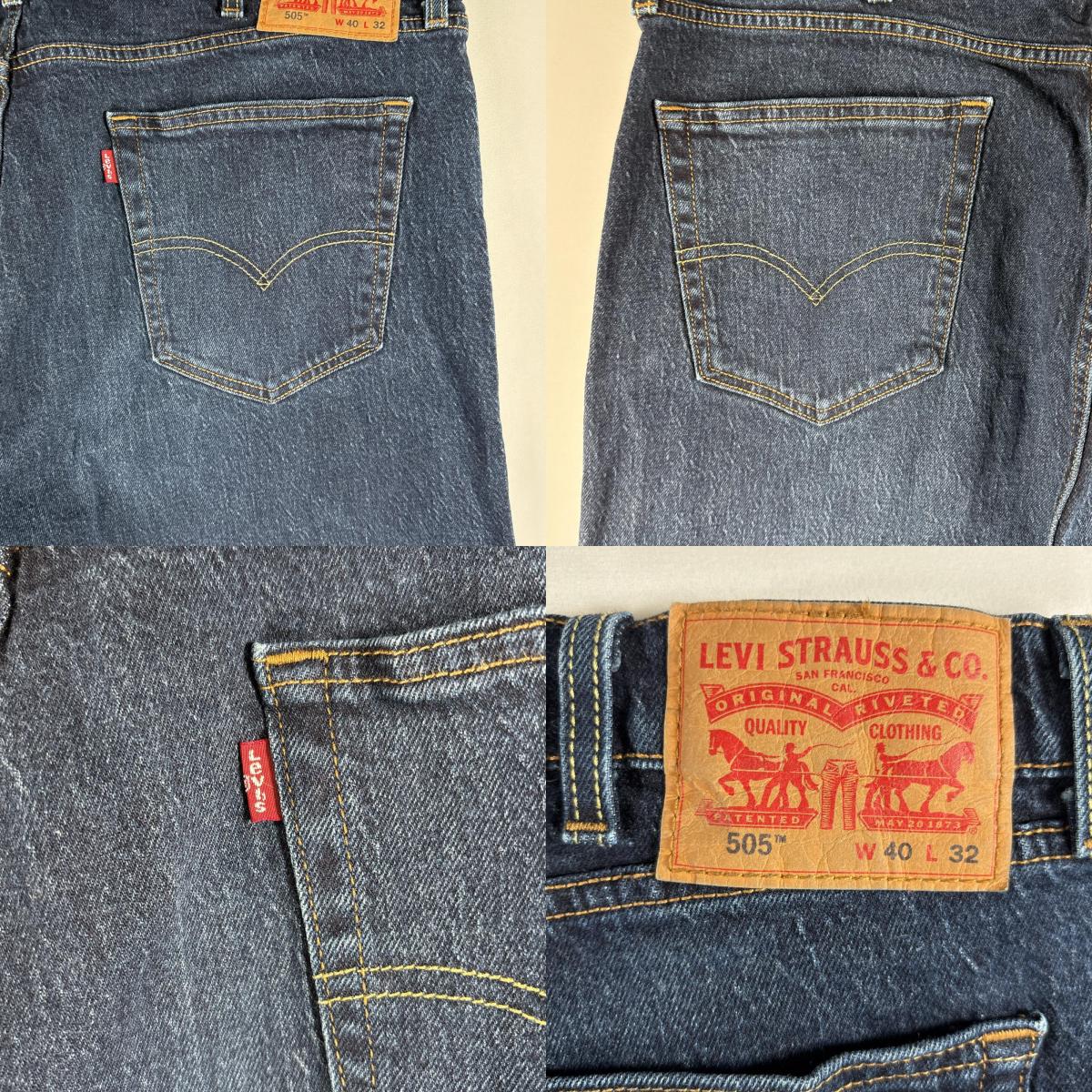 古着 デニムパンツ 505 ストレート ジーパン ジップフライ ストレッチ 大きいサイズ w40 L32 ブルー メンズ