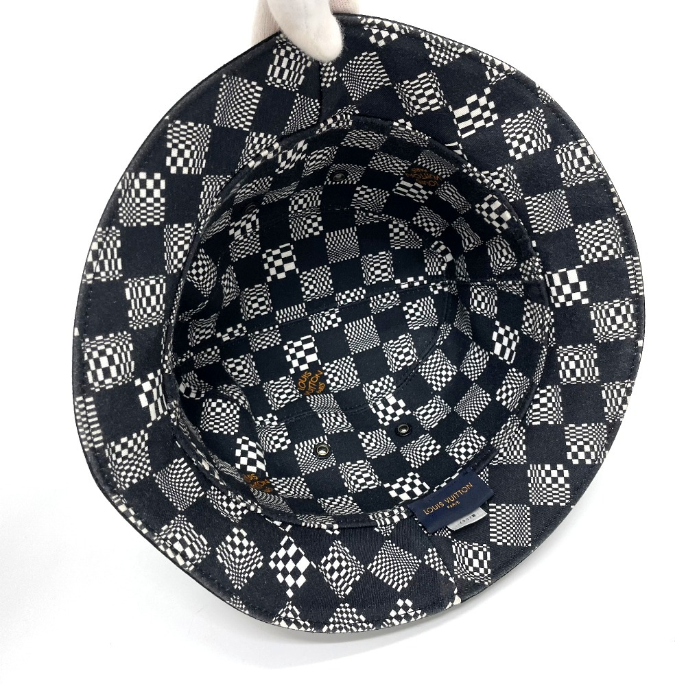 帽子 MP2947 ボネディストーテッド ダミエ ハット コットン ブラック