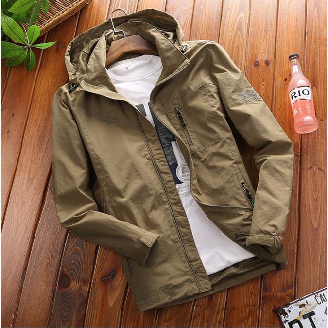 【即納】撥水 防風 マウンテンパーカー メンズ ジャンパー アウター カジュアル 大きいサイズ フード付き 裏メッシュ 薄手 ウインドブレーカー 春秋 秋服 新作