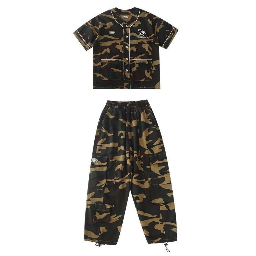 新しい子供用ダンスウェア ベースボールシャツ ダンス衣装 キッズ ヒップホップ ファッション セットアップ 派手 シャツ パンツ K-POP 韓国 迷彩 カモフラージュ 2枚購入で1724円OFF 新しい子供用ダンスウェア ベースボールシャツ ダンス衣装 キッズ ヒップホップ ファッション セットアップ 派手 シャツ パンツ K-POP 韓国 迷彩 カモフラージュ 2枚購入で1724円OFF