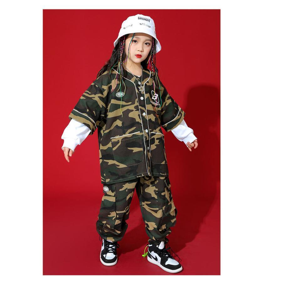 新しい子供用ダンスウェア ベースボールシャツ ダンス衣装 キッズ ヒップホップ ファッション セットアップ 派手 シャツ パンツ K-POP 韓国 迷彩 カモフラージュ 2枚購入で1724円OFF 新しい子供用ダンスウェア ベースボールシャツ ダンス衣装 キッズ ヒップホップ ファッション セットアップ 派手 シャツ パンツ K-POP 韓国 迷彩 カモフラージュ 2枚購入で1724円OFF