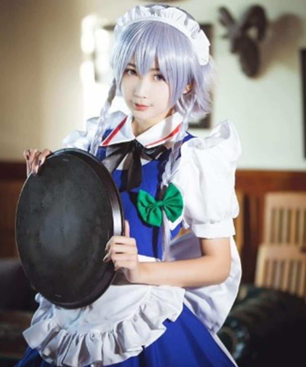 東方プロジェクト 十六夜咲夜 コスプレ アレンジ衣装 ウィッグ付き