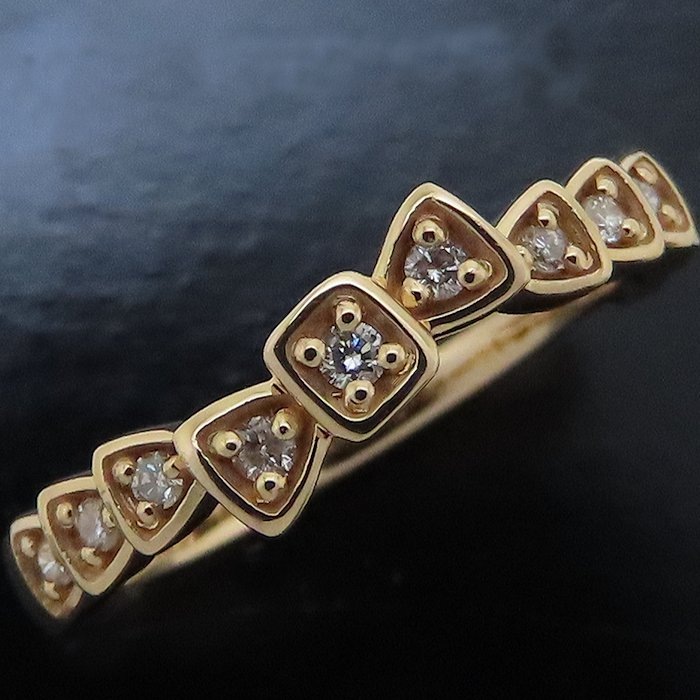 ダイヤモンド リング 指輪 ダイヤモンド0.108ct 12号 K18PG ピンクゴールド/293936【中古】 ダイヤモンド リング 指輪 ダイヤモンド0.108ct 12号 K18PG ピンクゴールド/293936【中古】