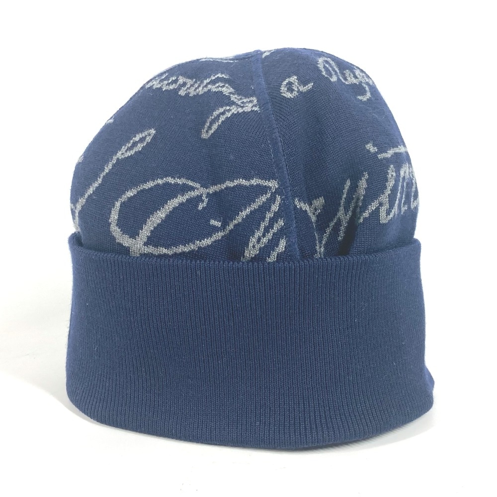 Berluti ベルルッティ ニット帽 カリグラフィ ビーニー 帽子 ニット帽 ニットキャップ ウール ネイビー