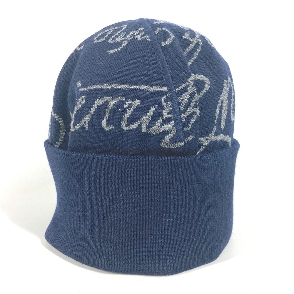 Berluti ベルルッティ ニット帽 カリグラフィ ビーニー 帽子 ニット帽 ニットキャップ ウール ネイビー