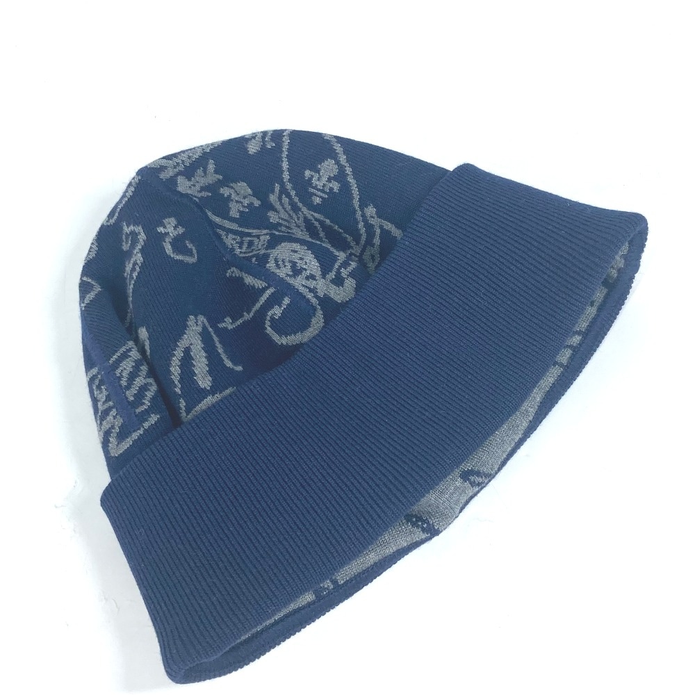 Berluti ベルルッティ ニット帽 カリグラフィ ビーニー 帽子 ニット帽 ニットキャップ ウール ネイビー