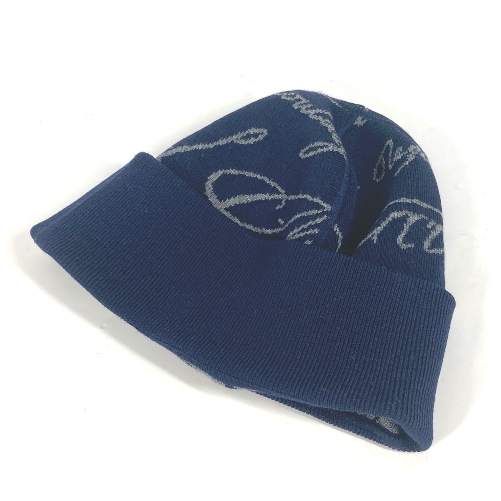 Berluti ベルルッティ ニット帽 カリグラフィ ビーニー 帽子 ニット帽 ニットキャップ ウール ネイビー
