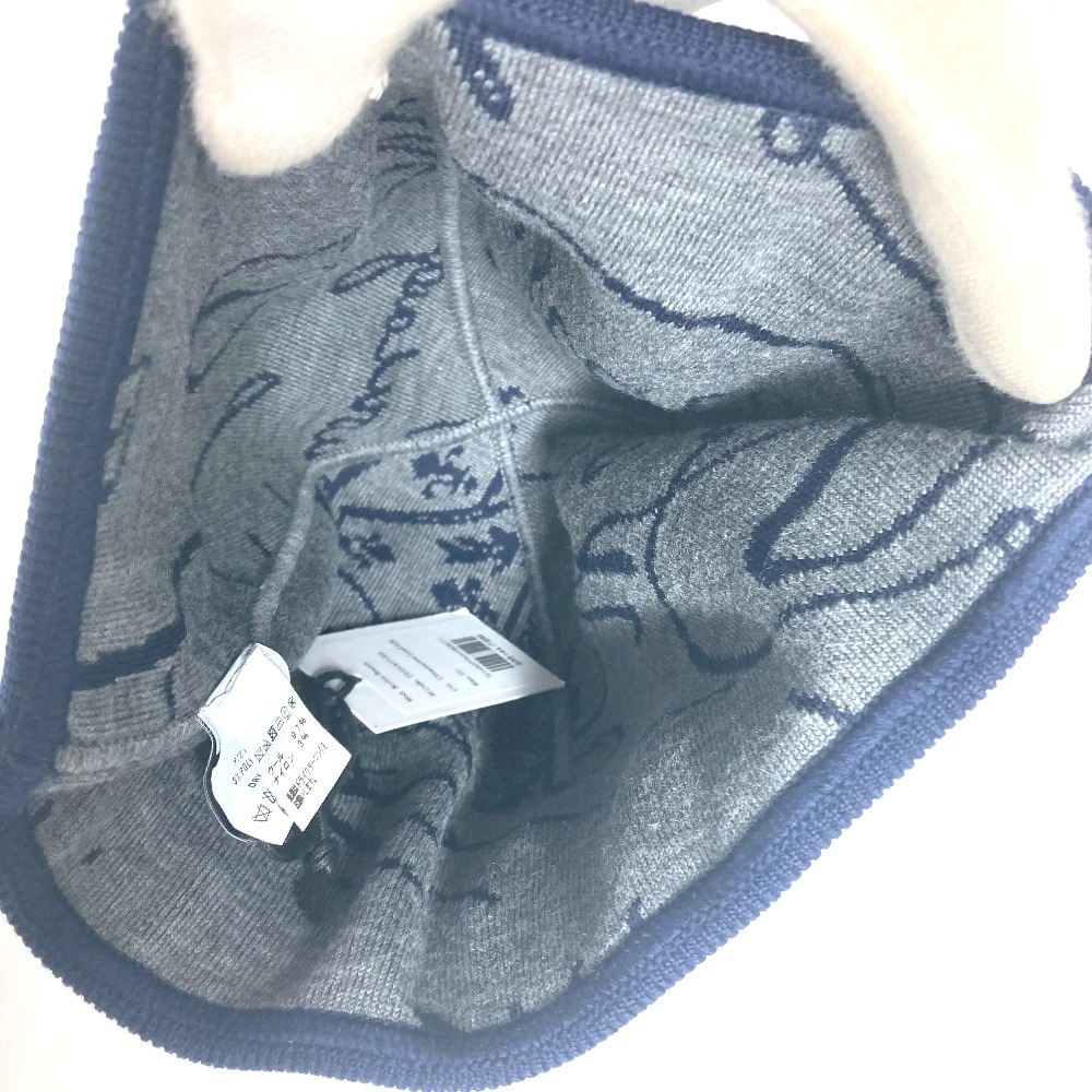 Berluti ベルルッティ ニット帽 カリグラフィ ビーニー 帽子 ニット帽 ニットキャップ ウール ネイビー