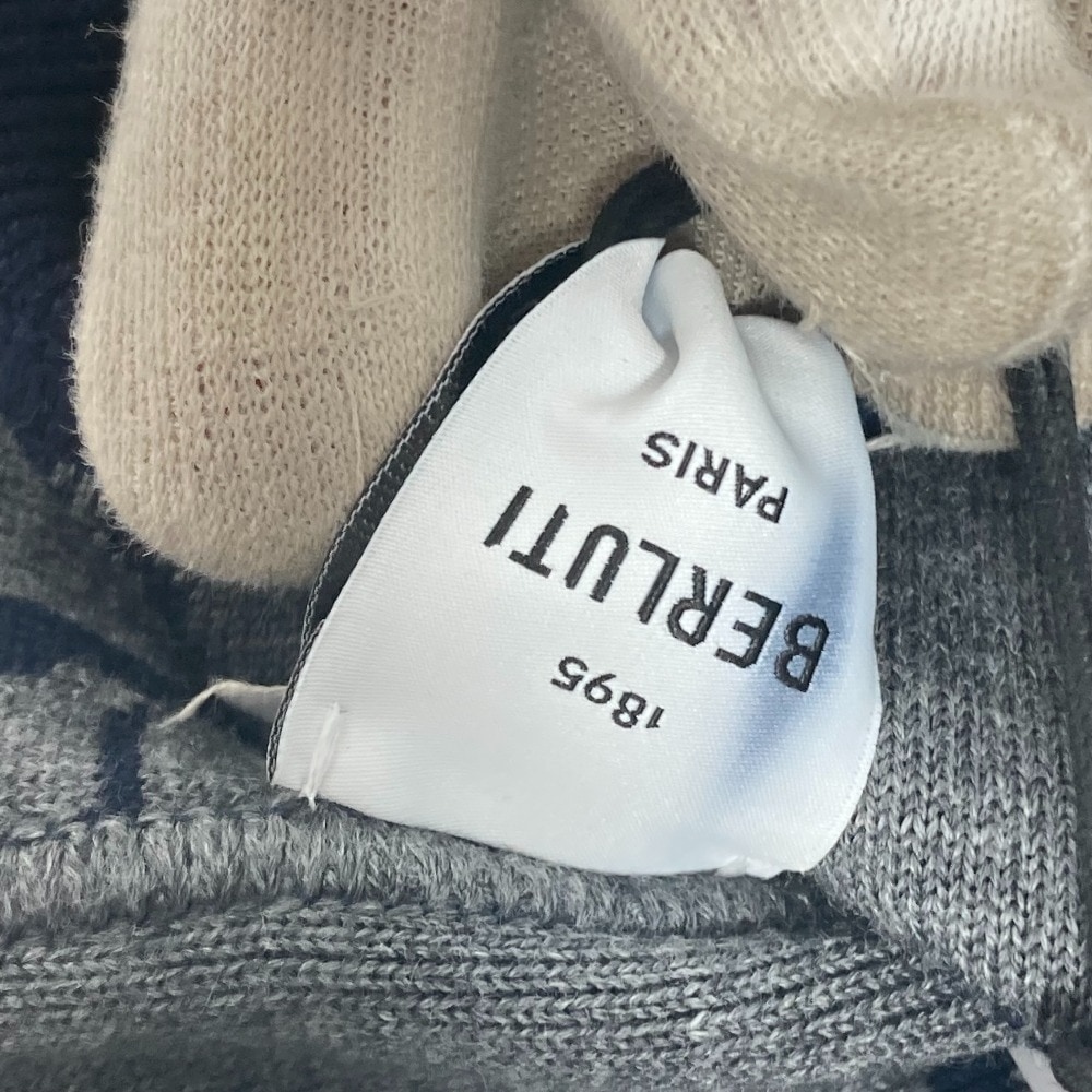 Berluti ベルルッティ ニット帽 カリグラフィ ビーニー 帽子 ニット帽 ニットキャップ ウール ネイビー