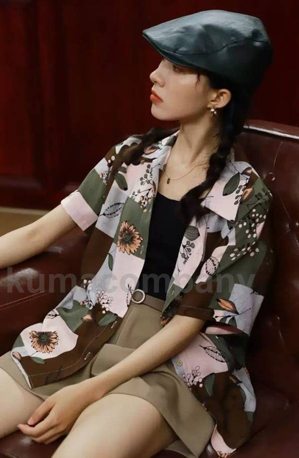 柄シャツ レディース トップス 春夏 アロハシャツ 花柄 襟付き シャツ ブラウス 半袖 総柄 羽織り 春 夏 個性的 カジュアル おしゃれ 大人可愛い レトロ ゆったり km